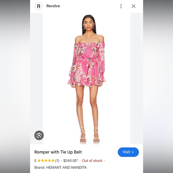 ⭐️Hemant + Nandita Romper in Carnation Pink in Small ⭐️ - Picture 2 of 7